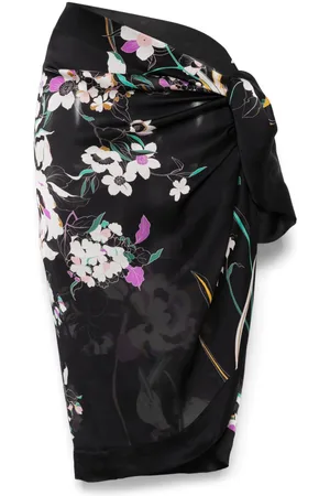 CARINE GILSON Pareo aus Seide mit Blumen-Print
