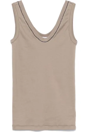 Brunello Cucinelli Tanktop mit Monili-Kette