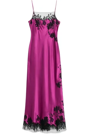 CARINE GILSON Langes Camisole-Kleid mit Spitzendetail