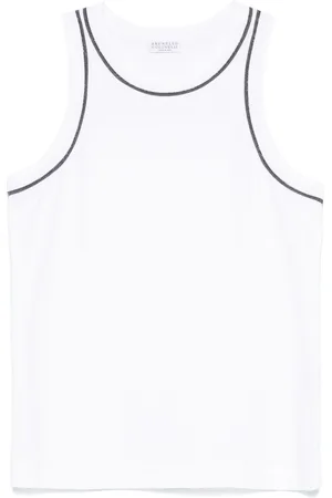 Brunello Cucinelli Tanktop mit Perlenkette