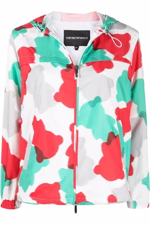 Emporio Armani Kapuzenjacke mit abstraktem Print