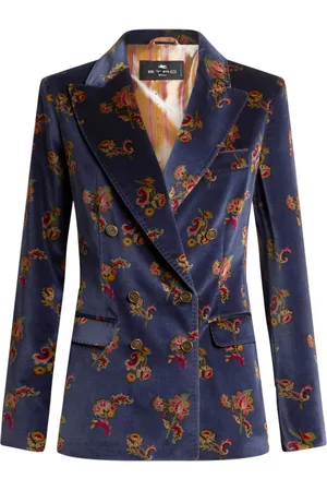 Etro Blazer aus Samt mit Blumen