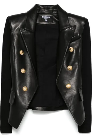 Balmain Lederjacke mit 6 Knöpfen