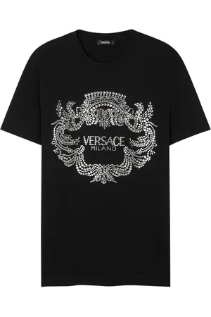 VERSACE T-Shirt mit Kristall-Wappen