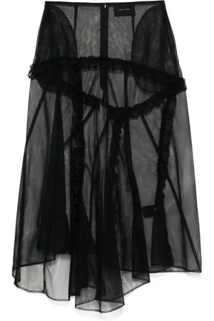 Simone Rocha Semi-transparenter Midirock mit Rüschenbesatz