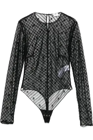 Elisabetta Franchi Beflockter Body aus Tüll