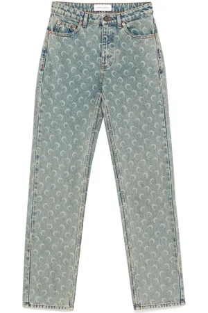 Marine Serre Moon Laser Straight-Leg-Jeans