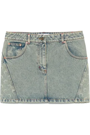 Marine Serre Moon Laser Minirock aus Denim