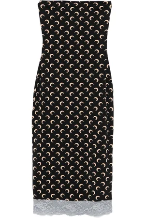 Marine Serre Crescent Moon Midikleid aus Jersey