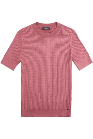 FAY T-Shirt mit Zopfmuster