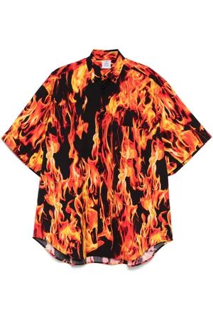 Vetements Hemd mit Flammen-Print