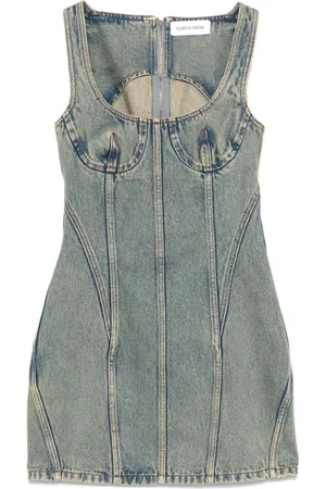 Marine Serre Klassisches Jeans-Minikleid