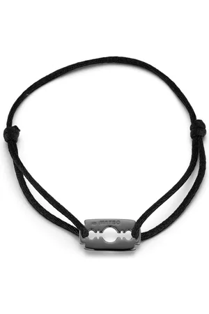 Mateo Blacken Razor Blade Armband aus Sterlingsilber