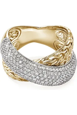 John Hardy 18kt Carved Chain Goldring mit Diamanten