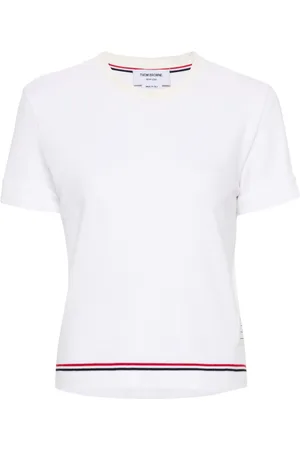 Thom Browne Piqué-Top mit RWB-Streifen
