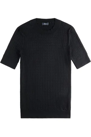 FAY T-Shirt mit Zopfmuster