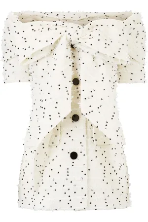 Nina Ricci Schulterfreie Tweed-Jacke