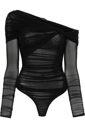 MUGLER Schulterfreier Body mit Raffung