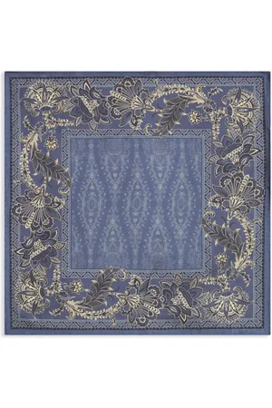 Etro Einstecktuch aus Seide mit Blatt-Print