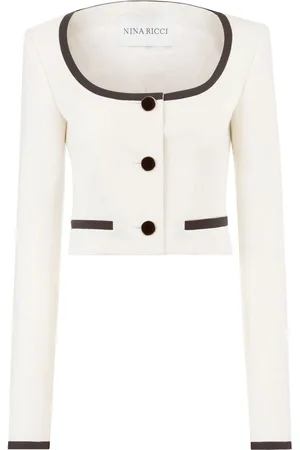 Nina Ricci Cropped-Jacke mit rundem Ausschnitt