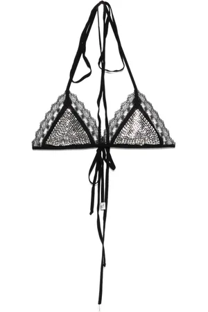 The Attico Bikinioberteil mit Strass