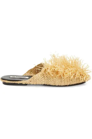 Jil Sander Slipper mit Strohverzierung