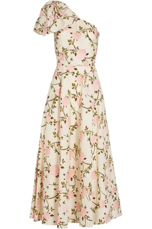 Giambattista Valli One-Shoulder-Kleid mit Rosier-Print
