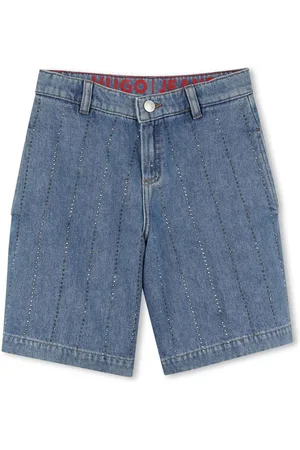 HUGO BOSS Jeans-Shorts mit Strassverzierung