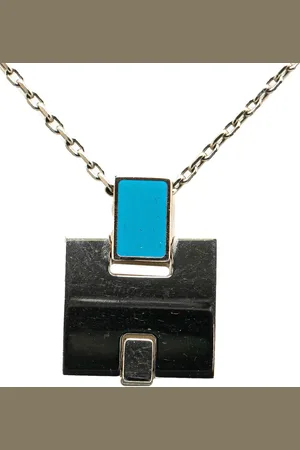 Hermès 2000-2020 Palladium-beschichtete Eileen Halskette mit Anhänger