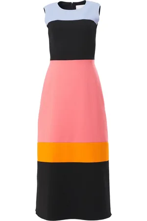 Carolina Herrera Midikleid in Colour-Block-Optik