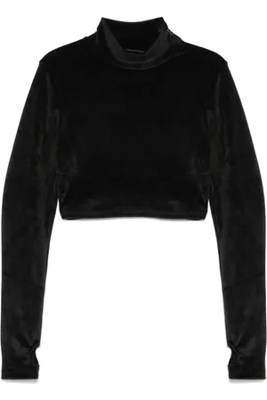 GCDS Samt-T-Shirt mit Choker-Detail