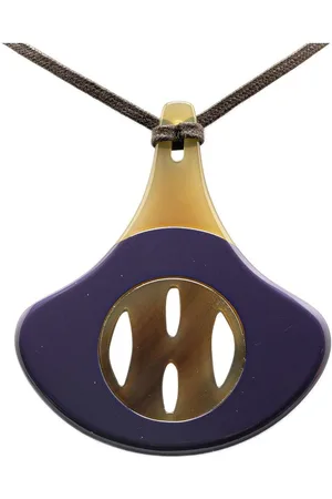 Hermès 2000-2010 Halskette mit Horn- und Lackanhänger