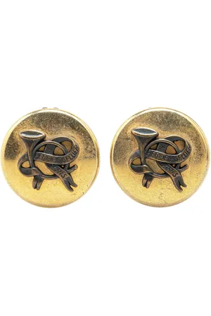 Hermès 20th Century vergoldete Horn Sellier Ohrclips