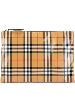 Burberry 2000-2017 House Check Clutch aus beschichtetem Canvas