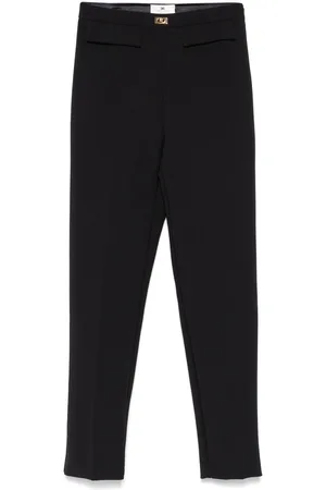 Elisabetta Franchi Schmale Hose mit Logo-Schild