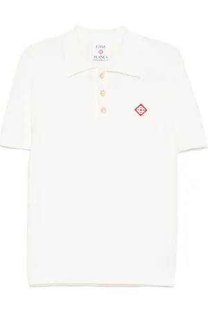 Casablanca Bouclé-Poloshirt mit Logo-Stickerei