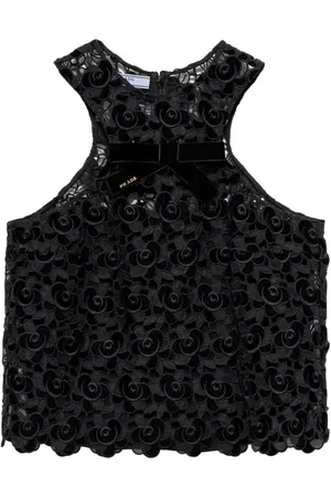 Prada Camellia Cropped-Top mit Stickerei