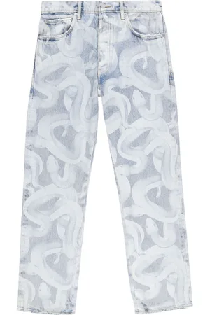 Purple Brand Gerade Jeans mit Schlangen-Print