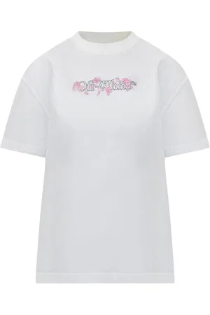 OFF-WHITE T-Shirt mit Bookish Roses-Print