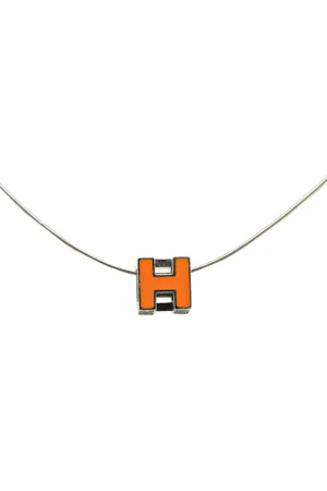Hermès 1990-2024 palladierte Cage dH Cube Halskette
