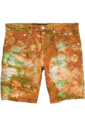 Purple Brand Batik-Jeans-Shorts mit Monogramm-Jacquard