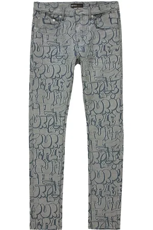 Purple Brand Skinny-Jeans mit Graffiti-Print