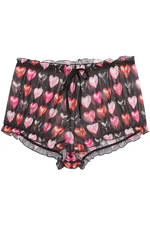 FLEUR DU MAL Geraffte Boxershorts aus Mesh