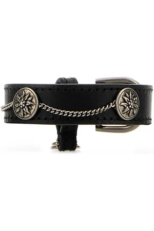 Prada Lederarmband mit Blumenanhänger