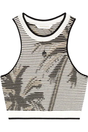 Palm Angels Cropped-Top aus Palmen-Jacquard