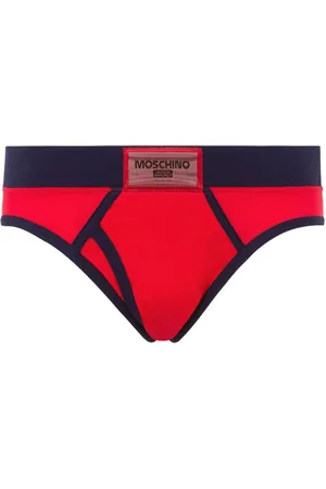 Moschino Slip mit Logo-Applikation