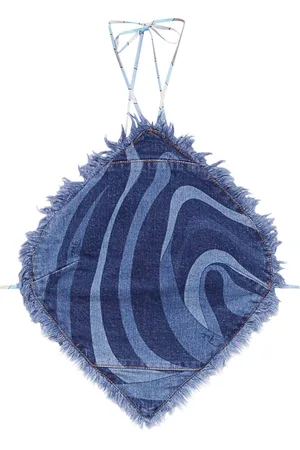 Puccini Neckholder-Top aus Denim