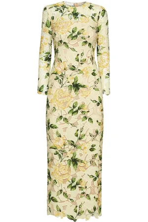 Oscar de la Renta Maxikleid aus Guipure-Spitze