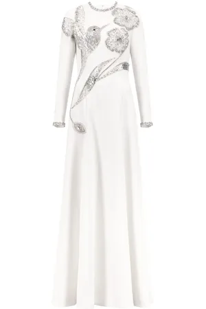 Dina Melwani Kristallverziertes Abendkleid