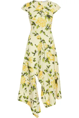 Oscar de la Renta Asymmetrisches Midikleid